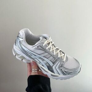 New (WOMEN’S) ASICS Gel-Kayano 14 x JJJJound Silver White